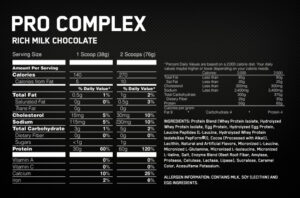 OPTIMUM NUTRITION PRO COMPLEX – RICH MILK CHOCOLATE 3.35 LBS