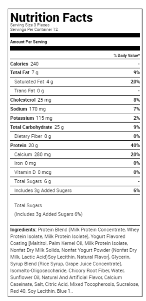 OPTIMUM NUTRITION CAKE BITES – BLUEBERRY CHEESECAKE 12 EA