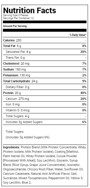 OPTIMUM NUTRITION CAKE BITES – CHOCOLATE MINT 12 EA