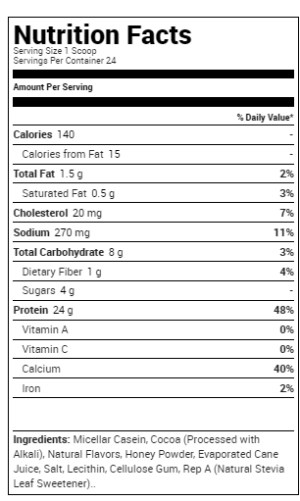 OPTIMUM NUTRITION GOLD STANDARD NATURAL 100% CASEIN – CHOCOLATE CREME 2 LBS