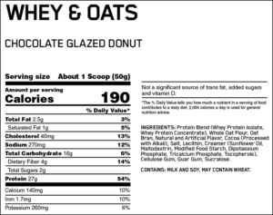 OPTIMUM NUTRITION WHEY & OATS – CHOCOLATE GLAZED DONUT